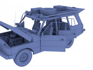 range rover classic with chassis and interior v1 3D Model