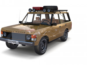 range rover classic with chassis and interior v1 Modèle 3D