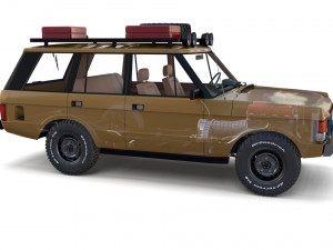 range rover classic with chassis and interior v1 Modèle 3D