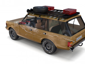 range rover classic with chassis and interior v1 Modèle 3D