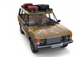 range rover classic with chassis and interior v1 Modèle 3D