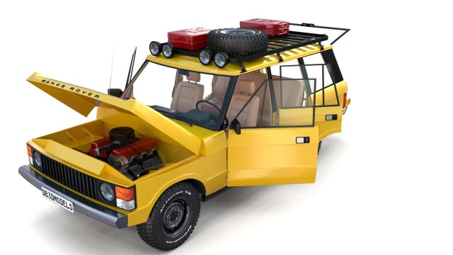 Range Rover Classic с шасси и салоном v2 3D Модель .c4d .max .obj .3ds .fbx .stl .blend 