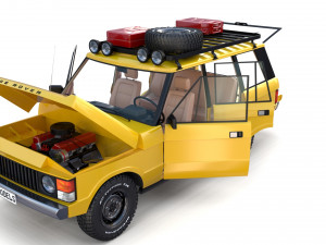 range rover classic with chassis and interior v2 3D Model