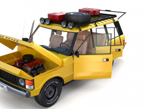 range rover classic with chassis and interior v2 Modèle 3D