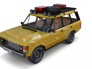 range rover classic with chassis and interior v2 3D मॉडल