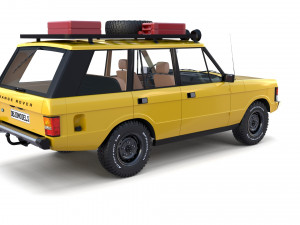 range rover classic with chassis and interior v2 3D मॉडल