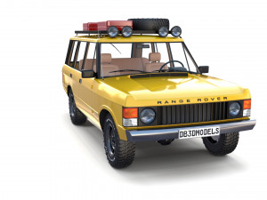 range rover classic with chassis and interior v2 3D मॉडल