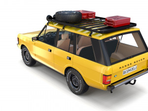 range rover classic with chassis and interior v2 3D मॉडल