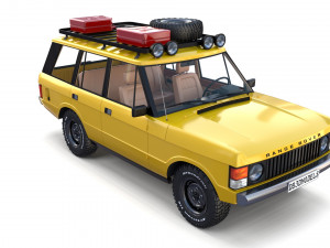 range rover classic with chassis and interior v2 3D मॉडल
