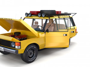 range rover classic with chassis and interior v2 3D मॉडल