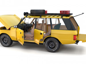 range rover classic with chassis and interior v2 3D मॉडल