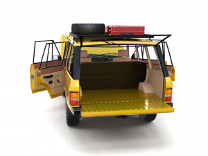 range rover classic with chassis and interior v2 3D मॉडल
