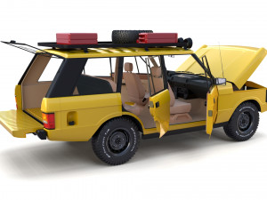 range rover classic with chassis and interior v2 3D मॉडल
