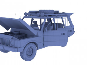 range rover classic with chassis and interior v2 3D मॉडल