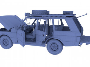 range rover classic with chassis and interior v2 3D मॉडल