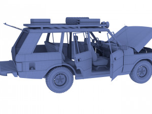 range rover classic with chassis and interior v2 3D मॉडल