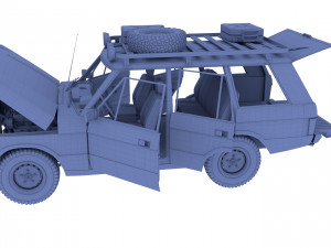 range rover classic with chassis and interior v2 3D मॉडल
