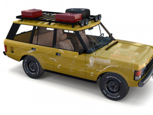 range rover classic with chassis and interior v2 3D मॉडल