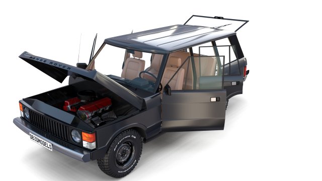 range rover classic with chassis and interior v3 Model 3D .c4d .max .obj .3ds .fbx .stl .blend 