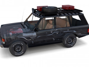 range rover classic with chassis and interior v3 Model 3D