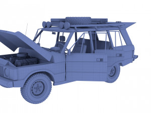 range rover classic with chassis and interior v3 Model 3D