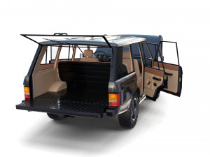 range rover classic with chassis and interior v3 Model 3D