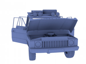 range rover classic with chassis and interior v3 Model 3D