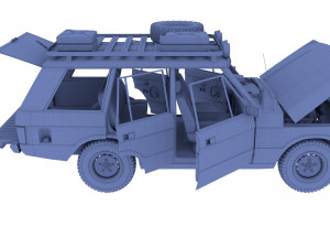 range rover classic with chassis and interior v3 Model 3D