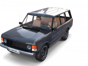 range rover classic with chassis and interior v3 Model 3D