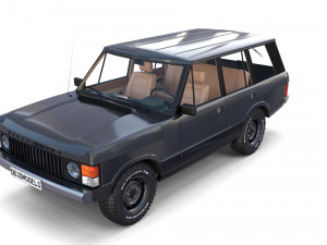 range rover classic with chassis and interior v3 Model 3D
