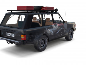 range rover classic with chassis and interior v3 Model 3D