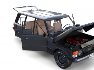 range rover classic with chassis and interior v3 Model 3D