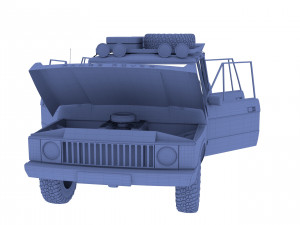 range rover classic with chassis and interior v3 Model 3D