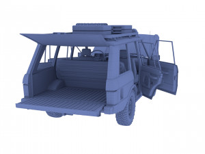 range rover classic with chassis and interior v3 Model 3D