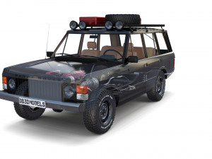 range rover classic with chassis and interior v3 Model 3D