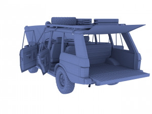 range rover classic with chassis and interior v3 Model 3D