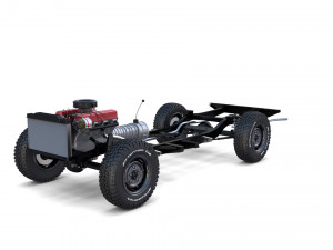 range rover classic with chassis and interior v3 Model 3D