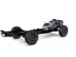 range rover classic with chassis and interior v3 Model 3D
