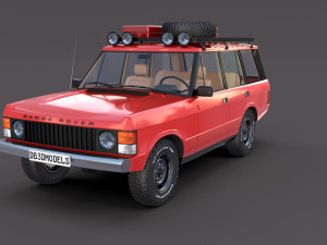 range rover classic with interior v2 Modèle 3D