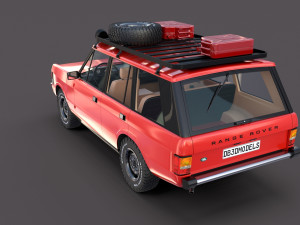 range rover classic with interior v2 Modèle 3D