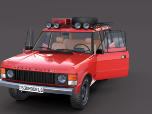 range rover classic with interior v2 Modèle 3D