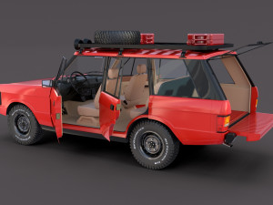 range rover classic with interior v2 Modèle 3D