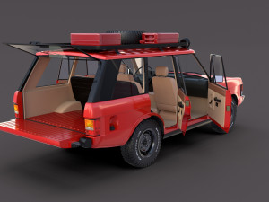 range rover classic with interior v2 Modèle 3D