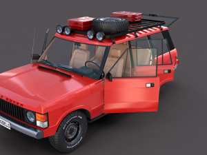 range rover classic with interior v2 Modèle 3D