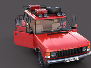 range rover classic with interior v2 Modèle 3D