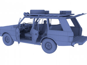 range rover classic with interior v2 Modèle 3D