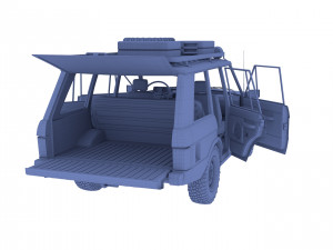 range rover classic with interior v2 Modèle 3D