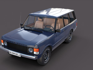 range rover classic with interior v3 3D Model