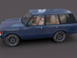 range rover classic with interior v3 3D Model