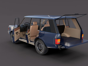 range rover classic with interior v3 3D Model